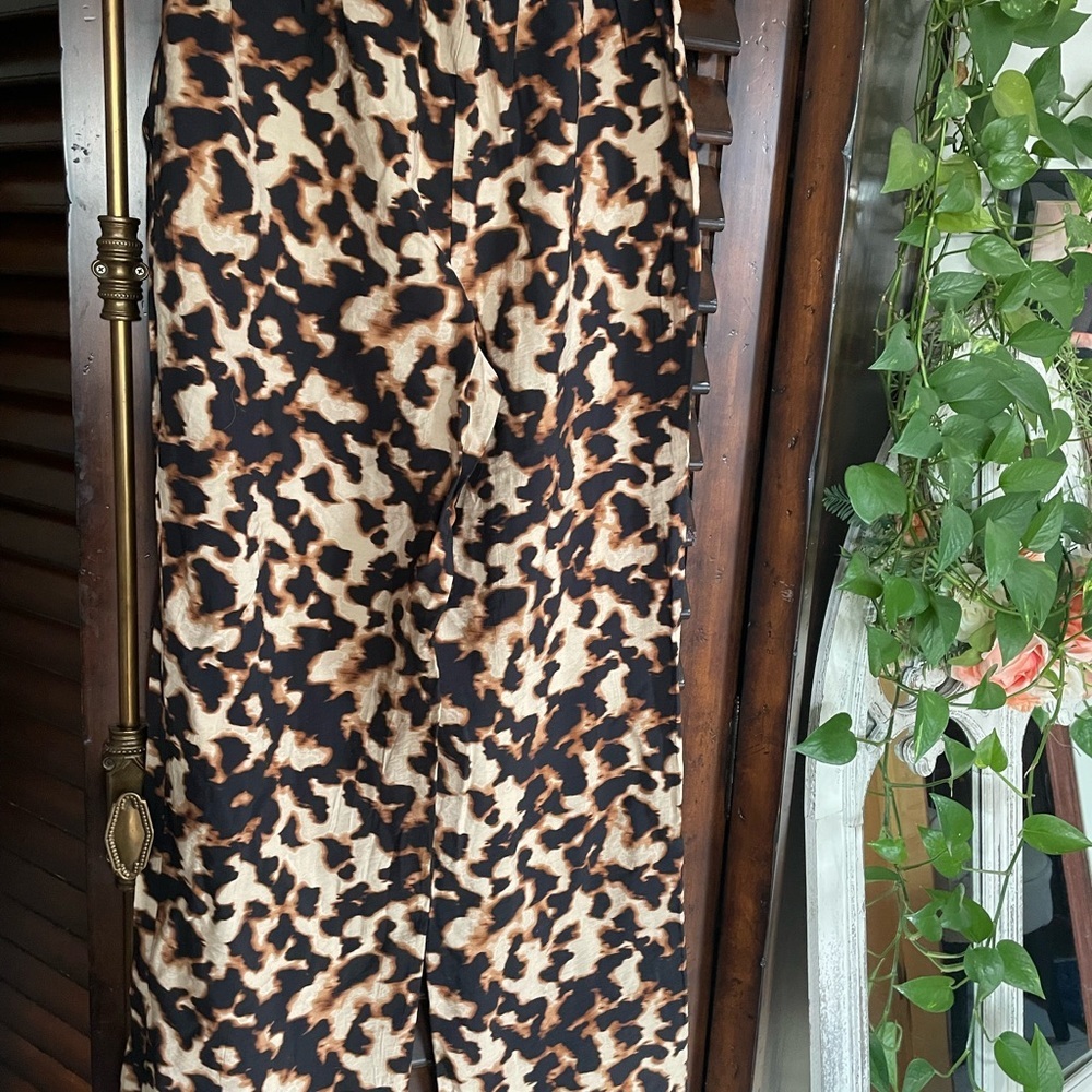 NWT B Young Leopard Print Wide-Leg Pants Size Euro 40. Medium Large - Picture 11 of 11